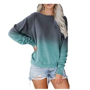 Long Sleeve Casual Solid & Tie Dye Thin Pullover